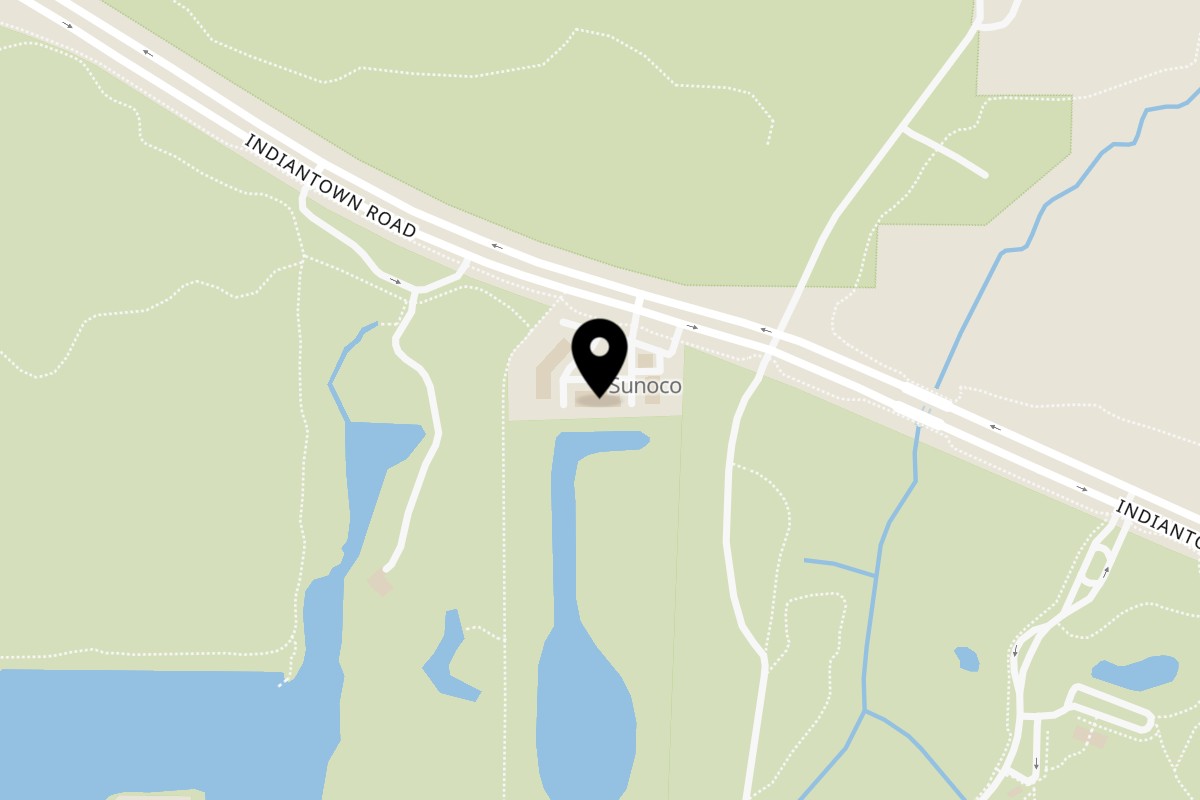 Map showing the location of Thai West on 9260 W Indiantown Rd B4 in Jupiter